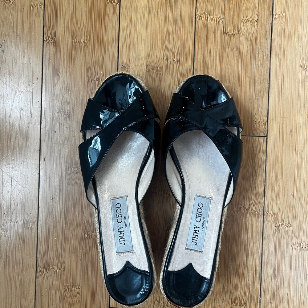 Jimmy Choo Paisley Espadrille Slide Wedges